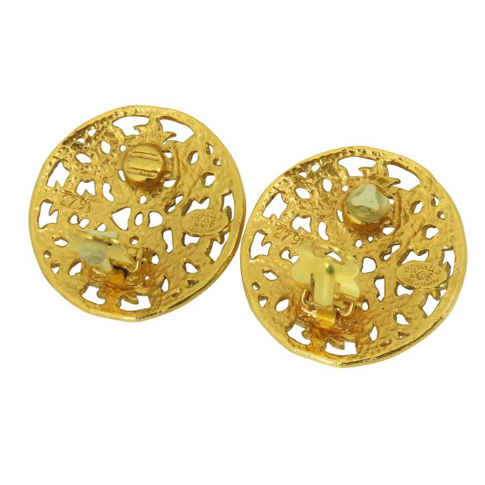 Chanel Earrings CC Logo Metal Gold Plated 26 — view 4