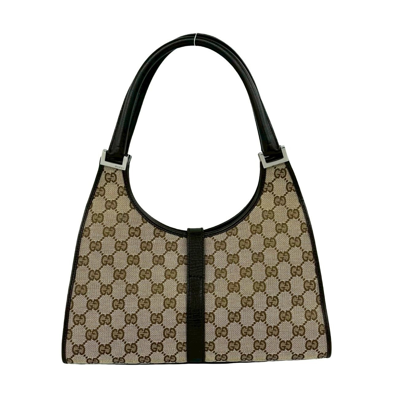 Gucci Jackie GG Canvas Leather Shoulder Bag Beige Brown — view 3