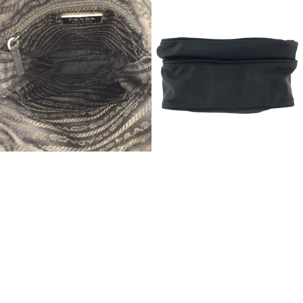 Prada Tessuto Black Silver Nylon Shoulder Bag Pochette — view 9