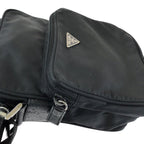 Prada Tessuto Black Silver Nylon Shoulder Bag Pochette — view 5