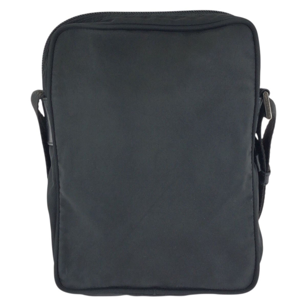 Prada Tessuto Black Silver Nylon Shoulder Bag Pochette — view 2
