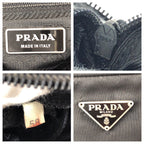 Prada Tessuto Black Silver Nylon Shoulder Bag Pochette — view 4