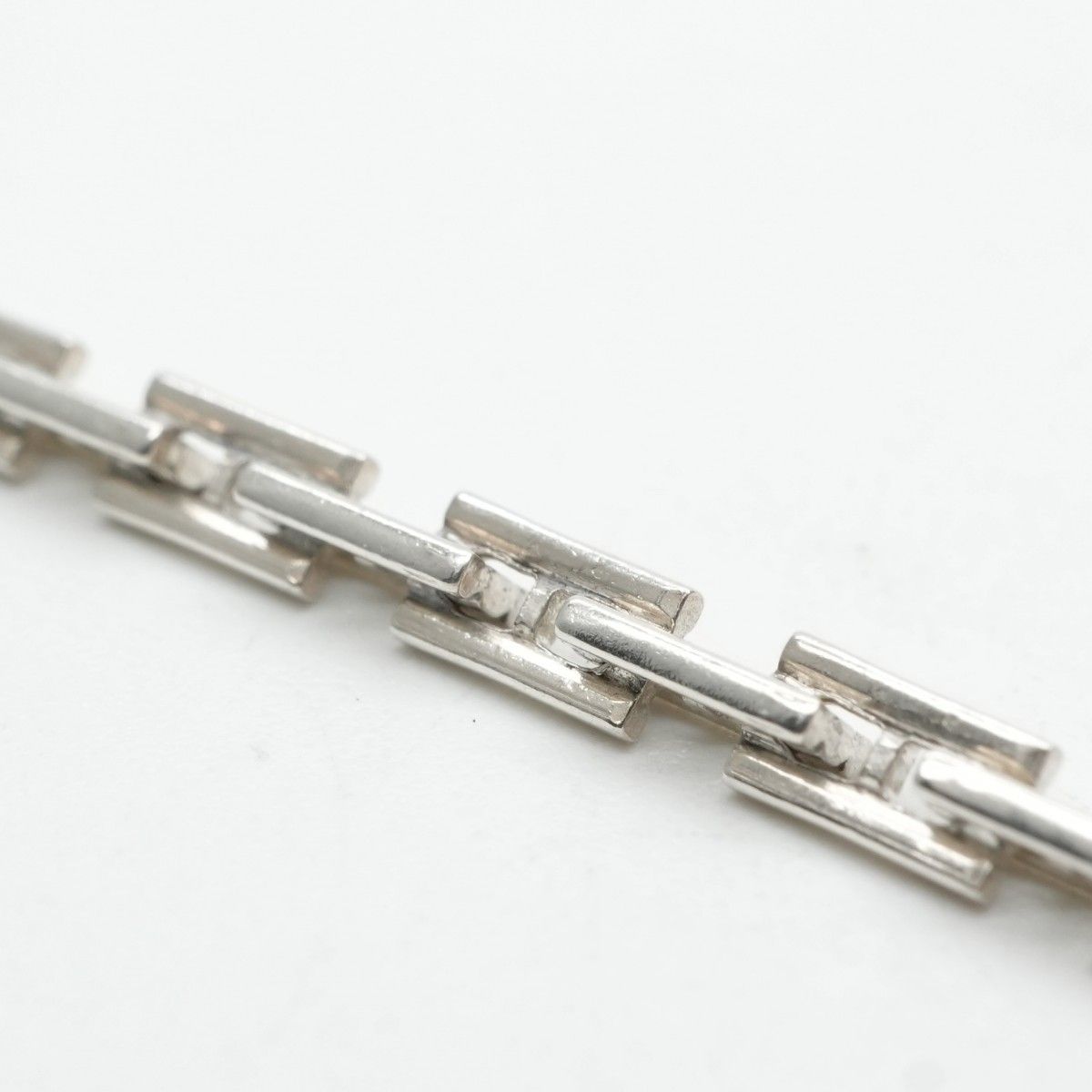 Hermes 18 Cles PM 18 Bracelet Bangle Calf Silver Logo Rare PM — view 2