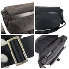 Prada Tessuto Black Silver Nylon Leather Shoulder — view 6