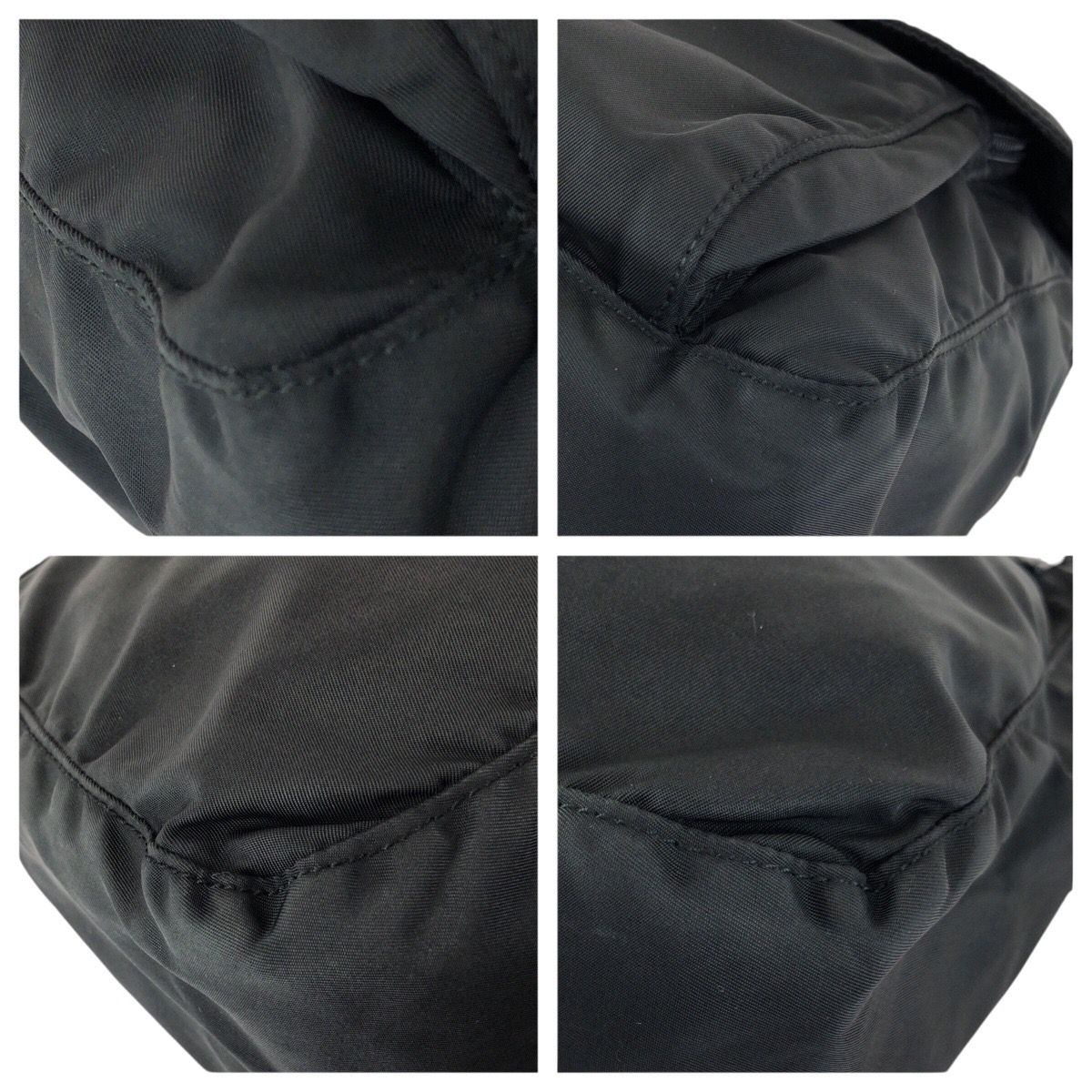 Prada Tessuto Black Silver Nylon Leather Shoulder — view 3