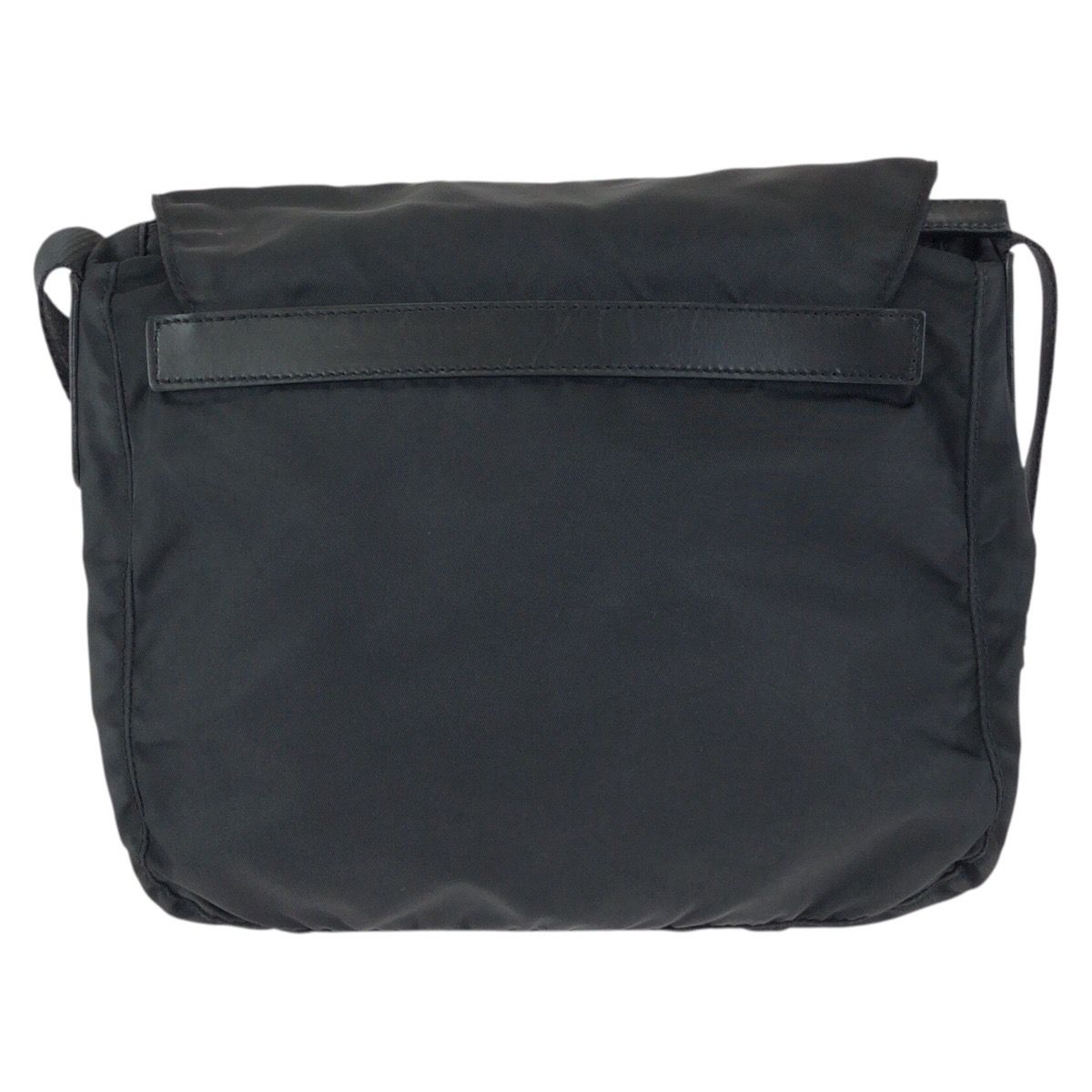 Prada Tessuto Black Silver Nylon Leather Shoulder — view 2