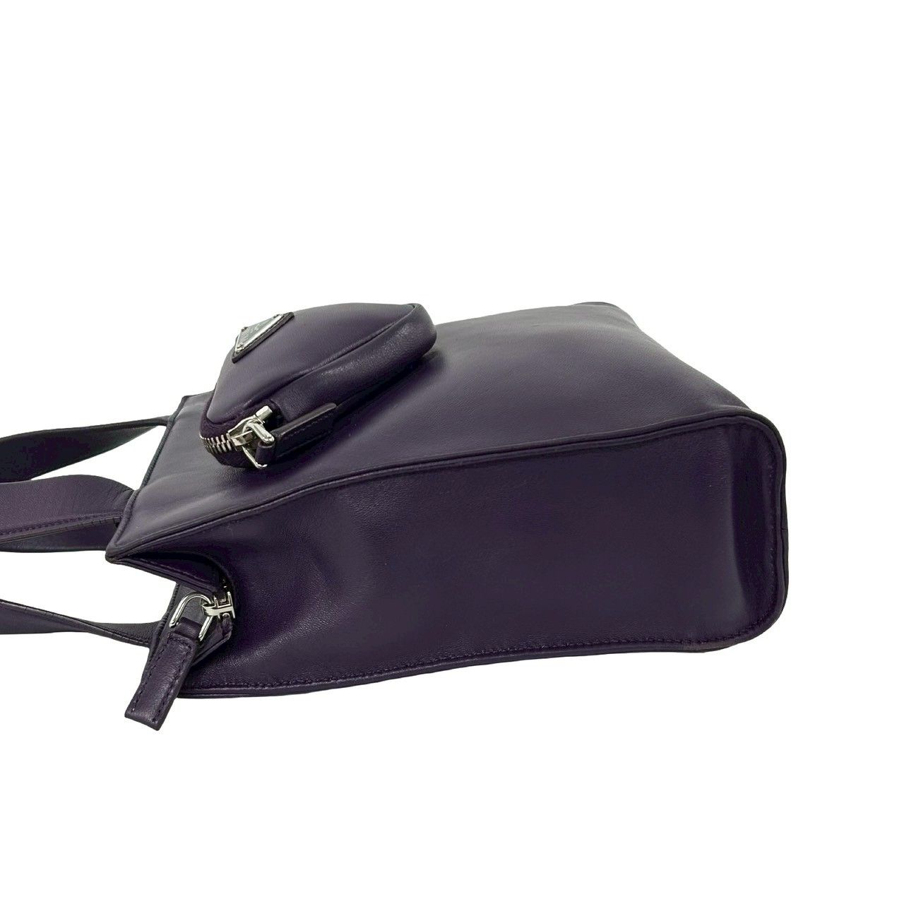 Prada Triangle Logo Nappa Leather 2-Way Shoulder Bag Mini Tote Purple — view 5