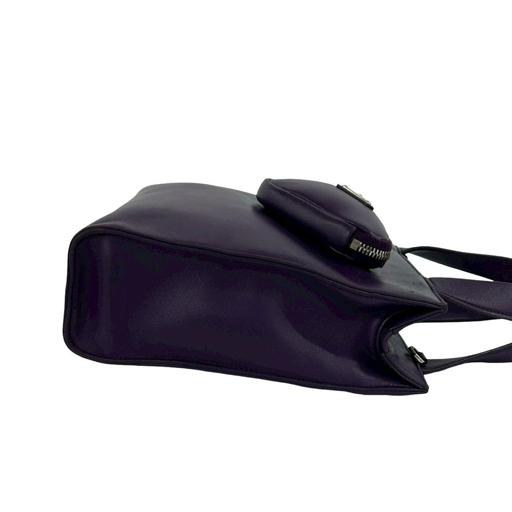 Prada Triangle Logo Nappa Leather 2-Way Shoulder Bag Mini Tote Purple — view 6