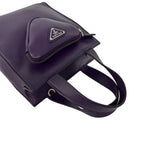 Prada Triangle Logo Nappa Leather 2-Way Shoulder Bag Mini Tote Purple — view 4