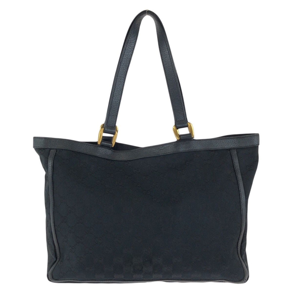 Gucci Abbey Black Gold GG Canvas Leather Tote Shoulder — view 2