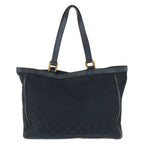 Gucci Abbey Black Gold GG Canvas Leather Tote Shoulder — view 2