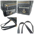 Gucci Abbey Black Gold GG Canvas Leather Tote Shoulder — view 5