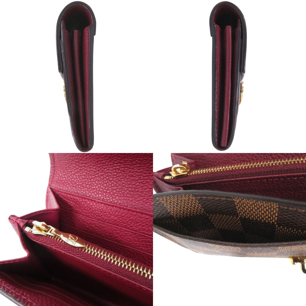 Louis Vuitton Portefeuille Crampton Damier Canvas Brown Leather Wallet Purple — view 6
