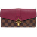 Louis Vuitton Portefeuille Crampton Damier Canvas Brown Leather Wallet Purple