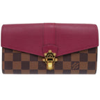 Louis Vuitton Portefeuille Crampton Damier Canvas Brown Leather Wallet Purple