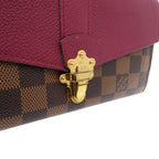 Louis Vuitton Portefeuille Crampton Damier Canvas Brown Leather Wallet Purple — view 7