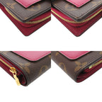 Louis Vuitton Portefeuille Juliette Monogram Canvas Fuchsia Bifold Wallet Brown — view 3