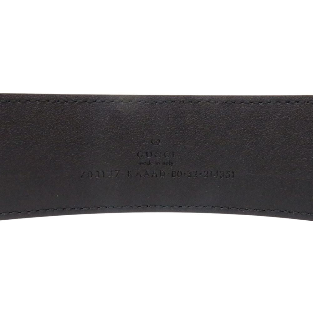 Gucci Interlocking Buckle GG Canvas Black Belt — view 7