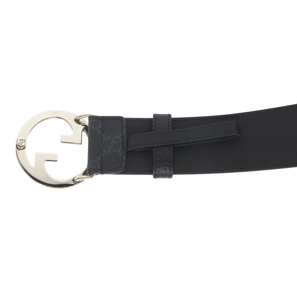 Gucci Interlocking Buckle GG Canvas Black Belt — view 8