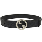 Gucci Interlocking Buckle GG Canvas Black Belt — view 4