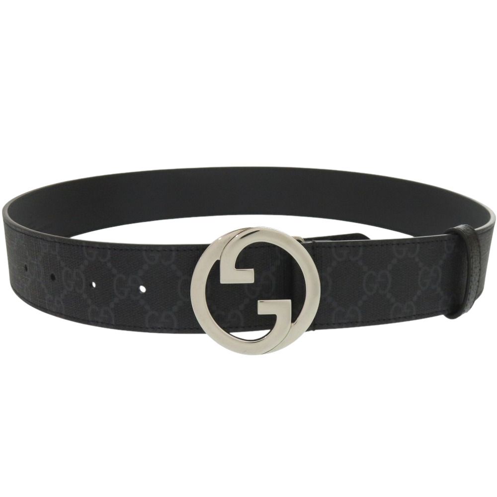 Gucci Interlocking Buckle GG Canvas Black Belt — view 4