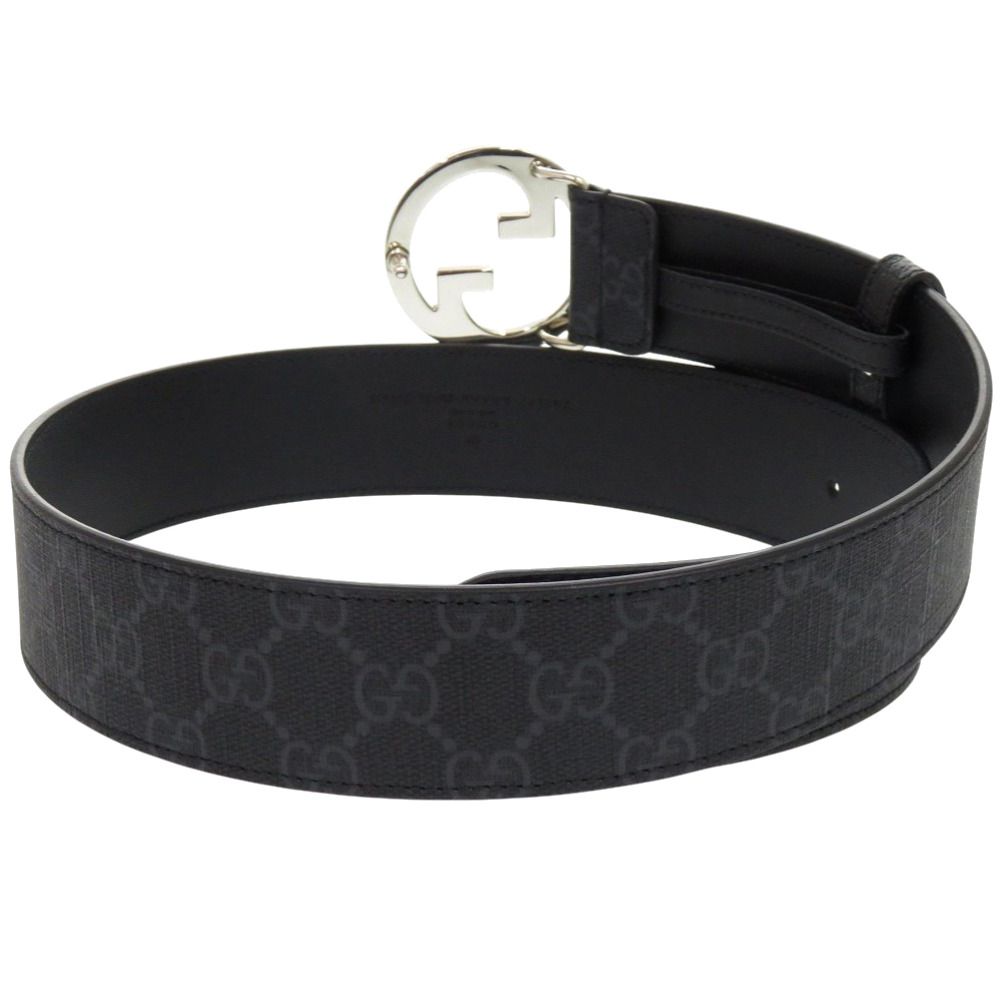 Gucci Interlocking Buckle GG Canvas Black Belt — view 3