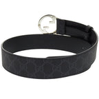 Gucci Interlocking Buckle GG Canvas Black Belt — view 3