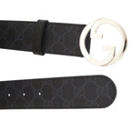 Gucci Interlocking Buckle GG Canvas Black Belt — view 5