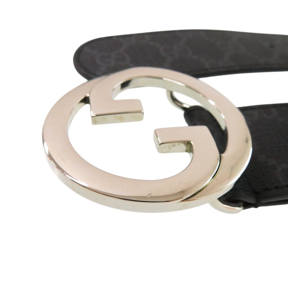 Gucci Interlocking Buckle GG Canvas Black Belt — view 6