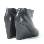 Hermes Boots 36 Short Ankle Wedge Heels Leather Shoes — view 3