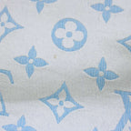 Louis Vuitton T-shirting Monogram Shawl All Over Pattern Silk Blue White Scarf — view 6