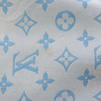 Louis Vuitton T-shirting Monogram Shawl All Over Pattern Silk Blue White Scarf — view 3