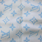Louis Vuitton T-shirting Monogram Shawl All Over Pattern Silk Blue White Scarf — view 7