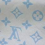 Louis Vuitton T-shirting Monogram Shawl All Over Pattern Silk Blue White Scarf — view 5