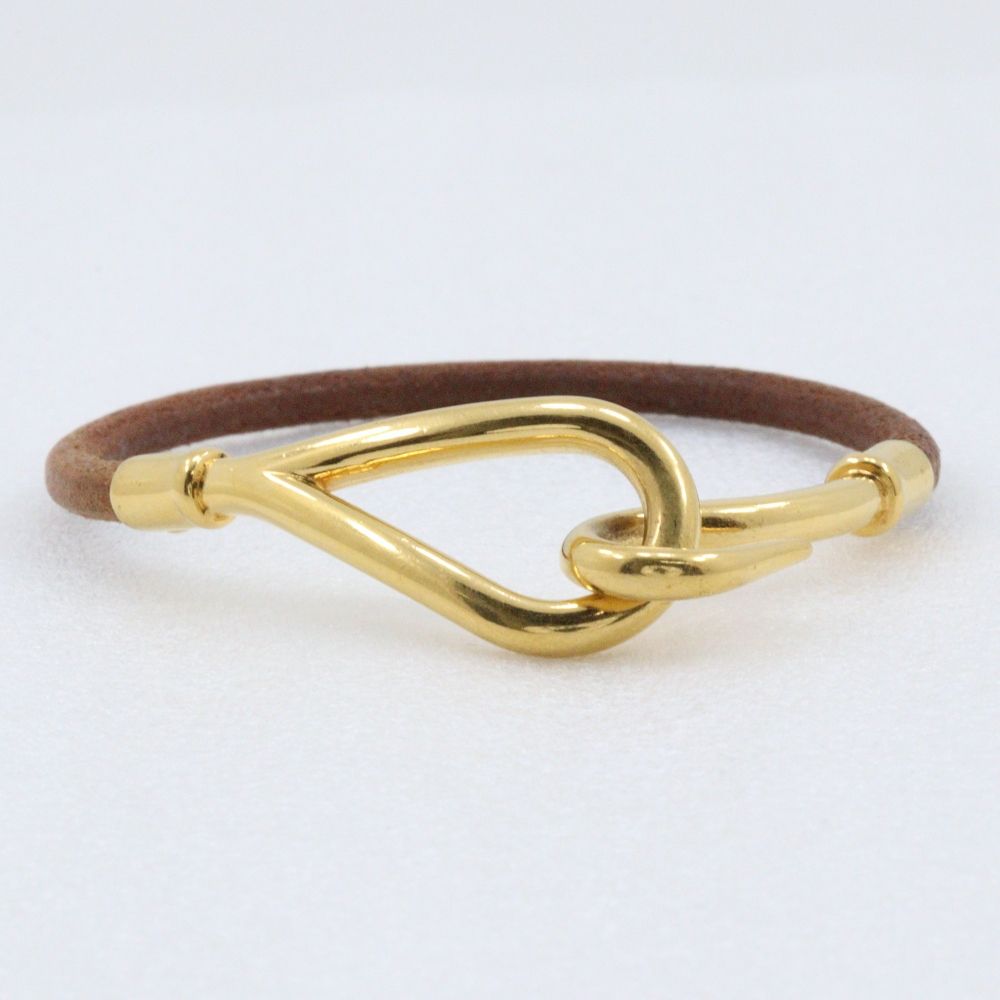 Hermes Jumbo Gold Plated Leather Bracelet — view 4