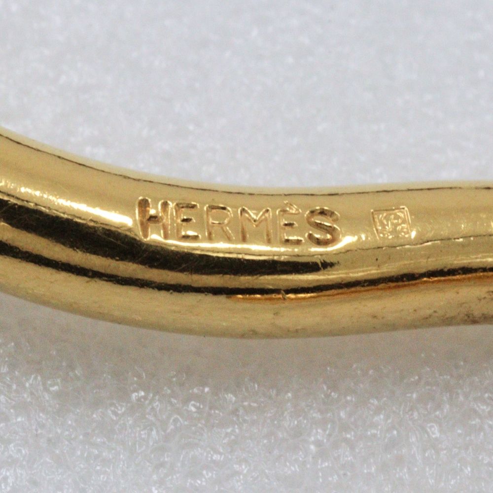 Hermes Jumbo Gold Plated Leather Bracelet — view 7