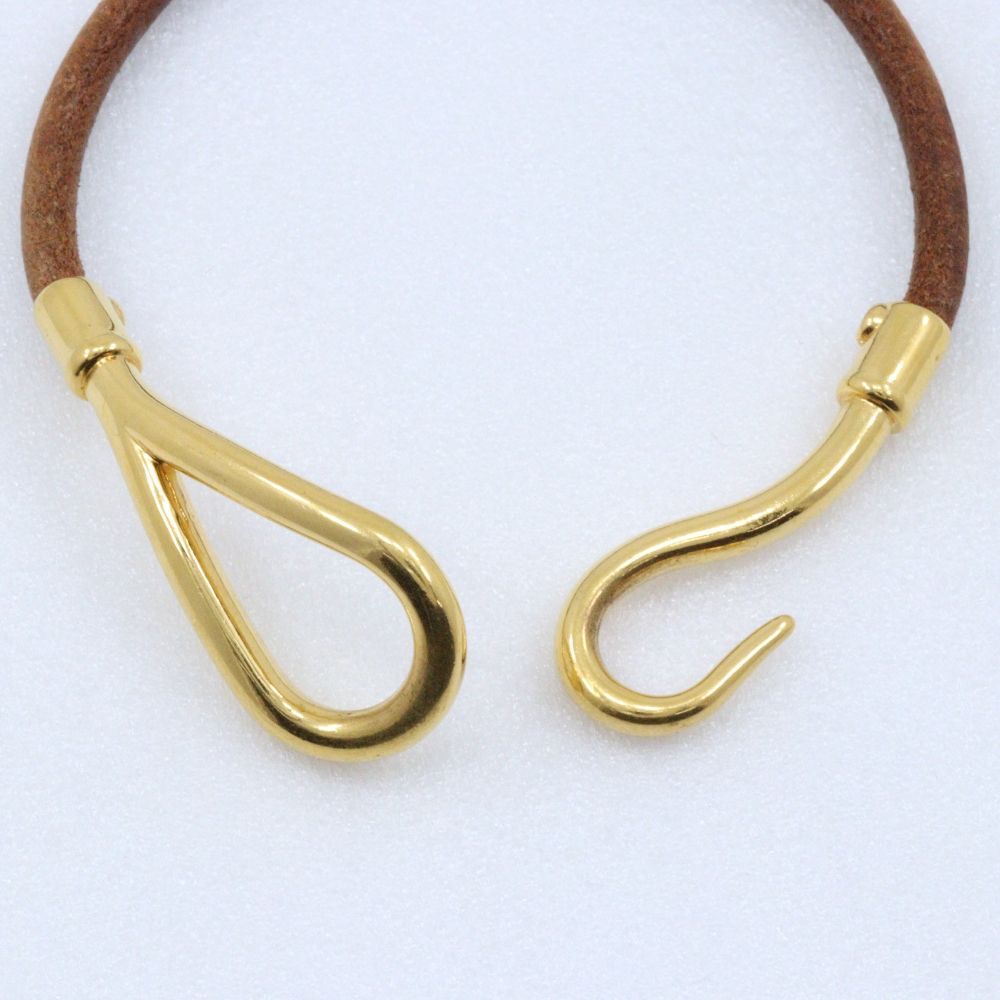 Hermes Jumbo Gold Plated Leather Bracelet — view 6