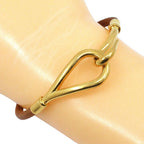 Hermes Jumbo Gold Plated Leather Bracelet