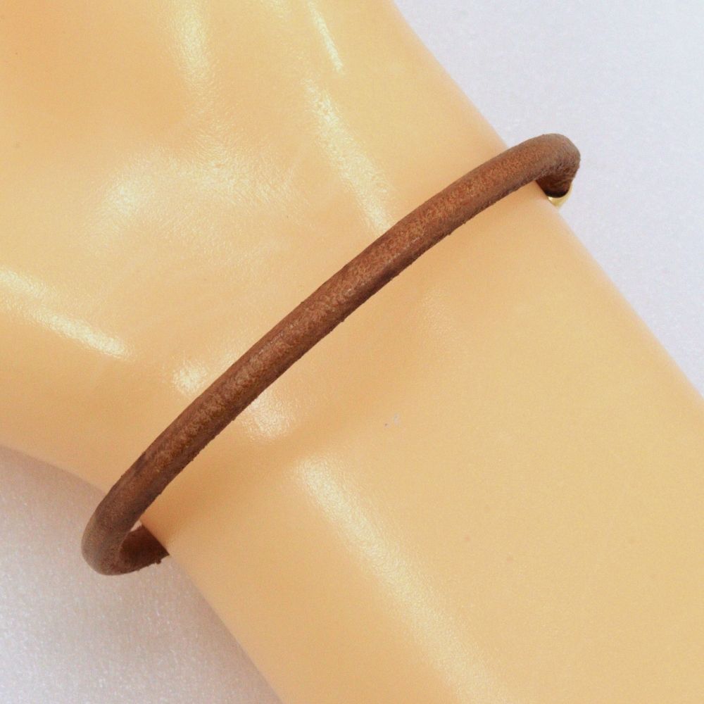 Hermes Jumbo Gold Plated Leather Bracelet — view 3