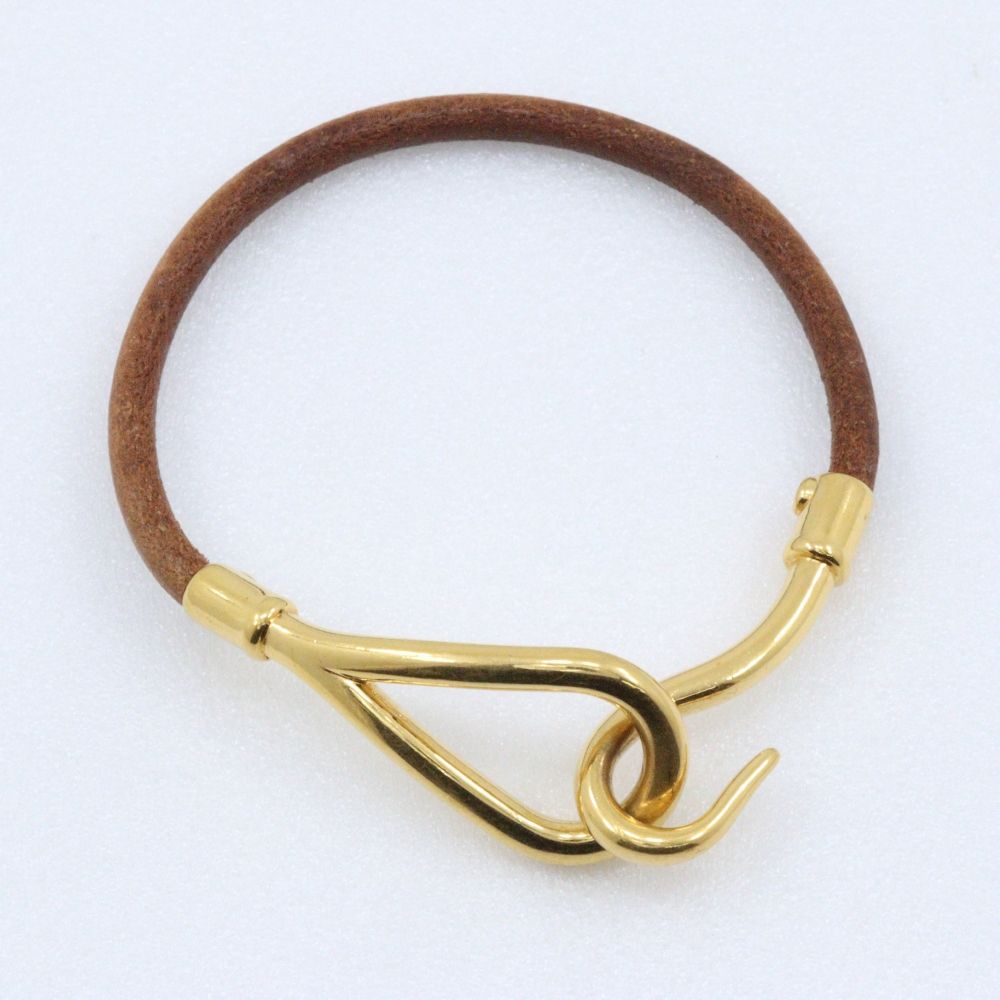 Hermes Jumbo Gold Plated Leather Bracelet — view 5