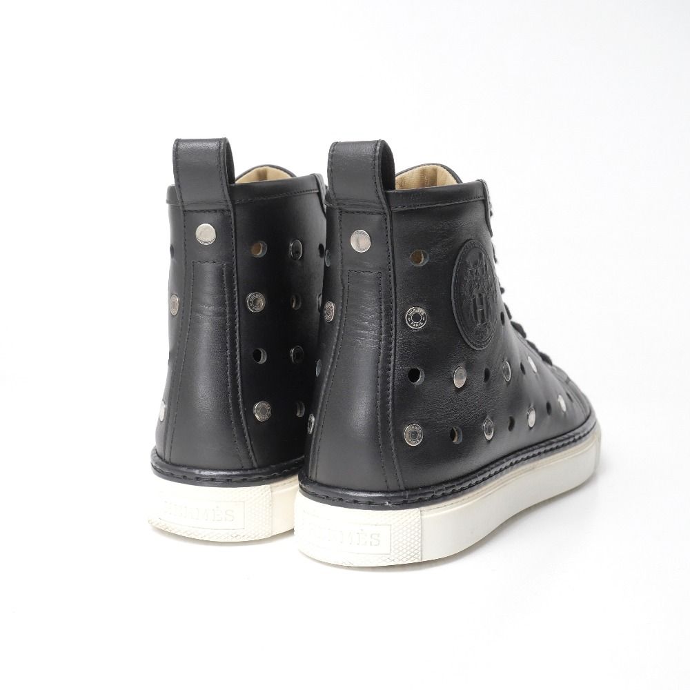 Hermes Jimmy Sneakers 36.5 Series Perforated High Cut Shoes Leather — view 4