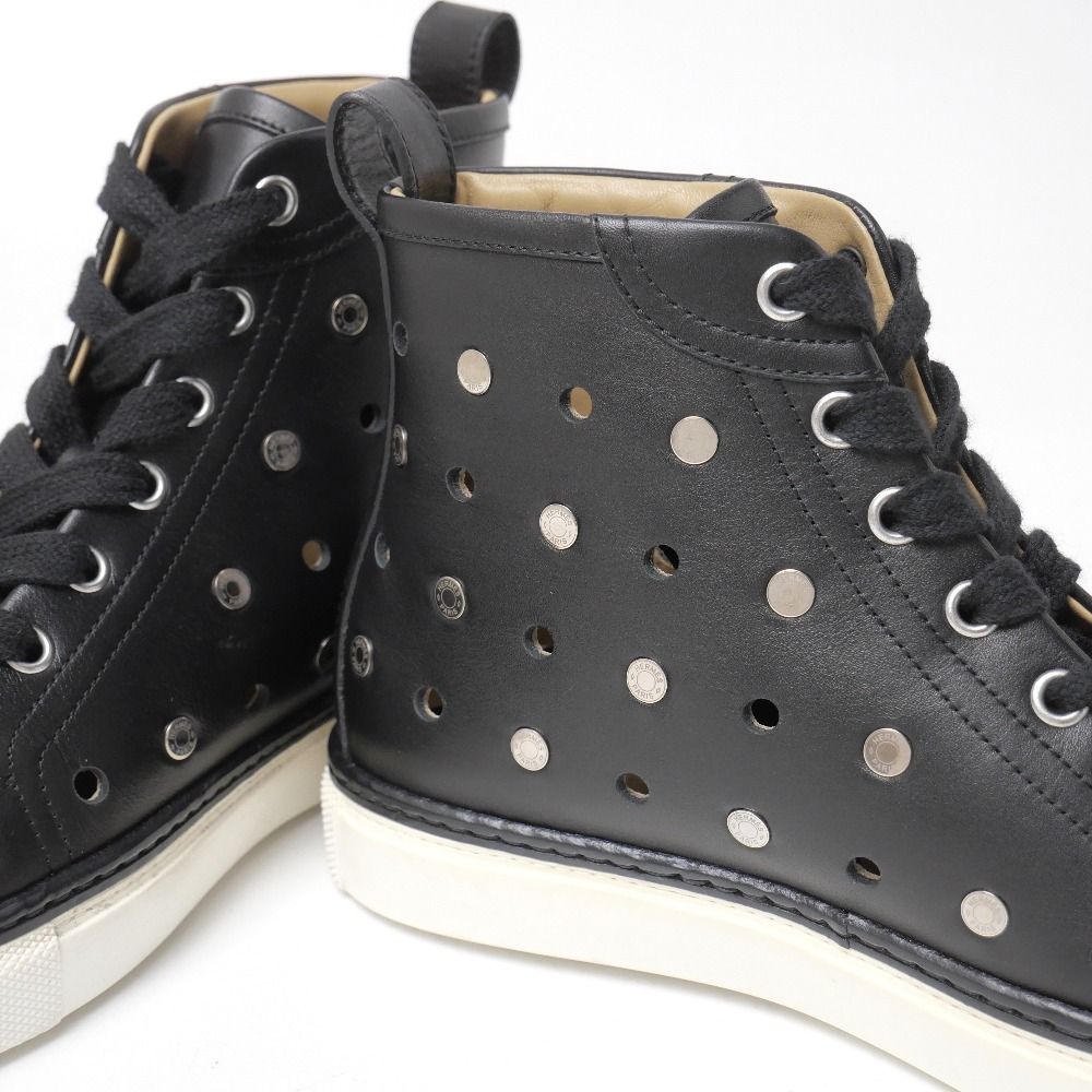 Hermes Jimmy Sneakers 36.5 Series Perforated High Cut Shoes Leather — view 6
