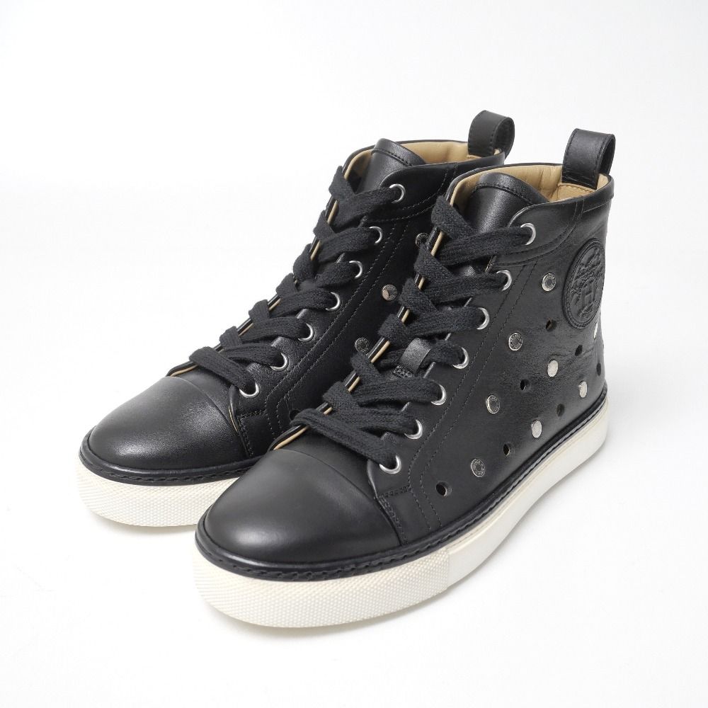 Hermes Jimmy Sneakers 36.5 Series Perforated High Cut Shoes Leather