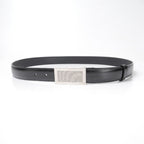 Louis Vuitton Ceinture Belt 100 40 Leather Black Silver — view 2