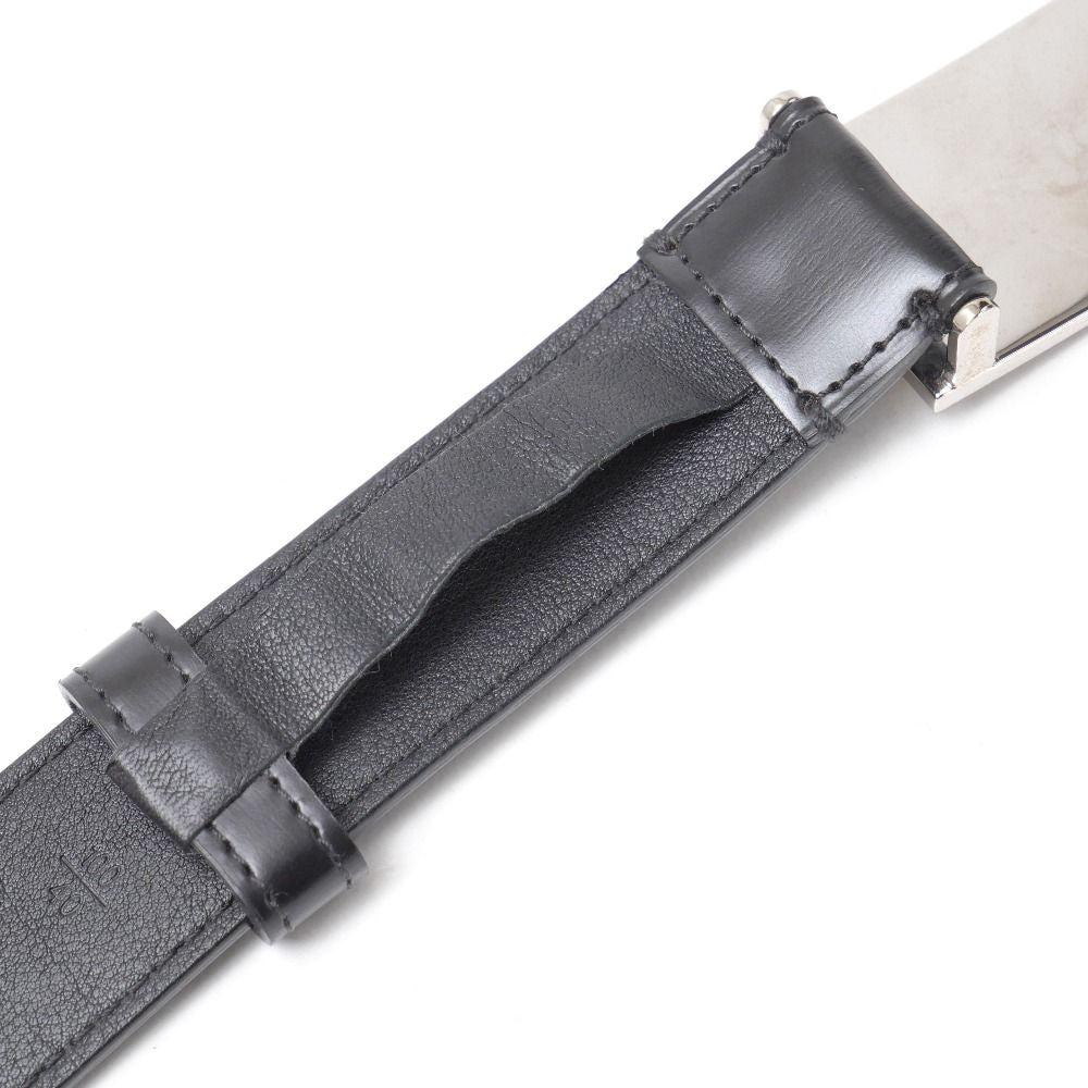 Louis Vuitton Ceinture Belt 100 40 Leather Black Silver — view 8