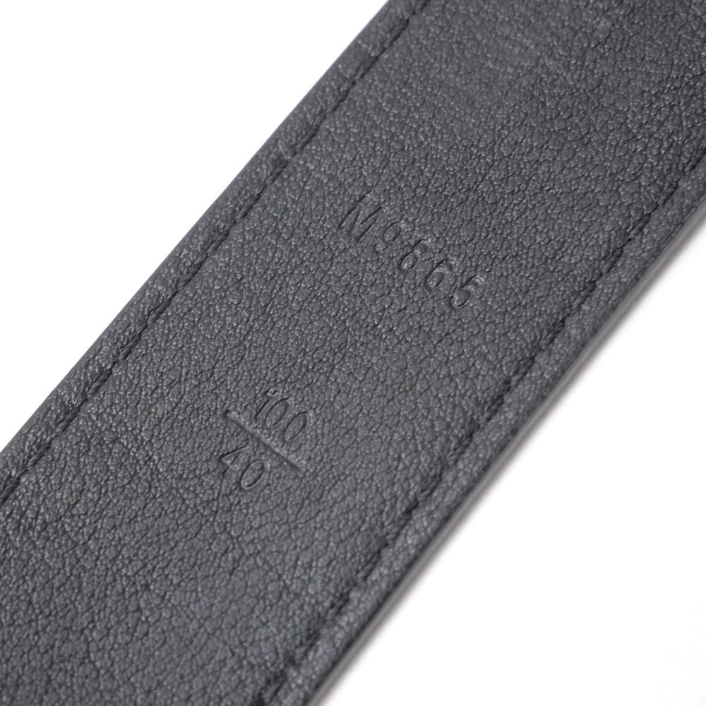Louis Vuitton Ceinture Belt 100 40 Leather Black Silver — view 7