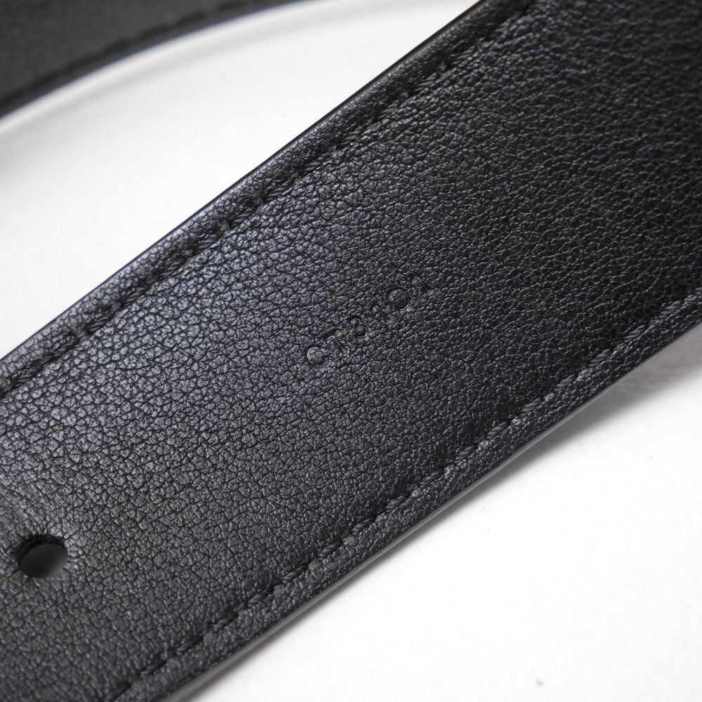 Louis Vuitton Ceinture Belt 100 40 Leather Black Silver — view 5