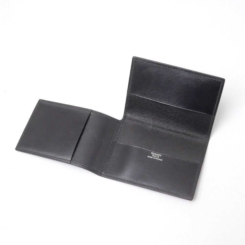 Hermes Kurnese Card Case Leather Black — view 4