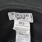 Hermes Hat 57 Straw Hat Black Gray — view 6
