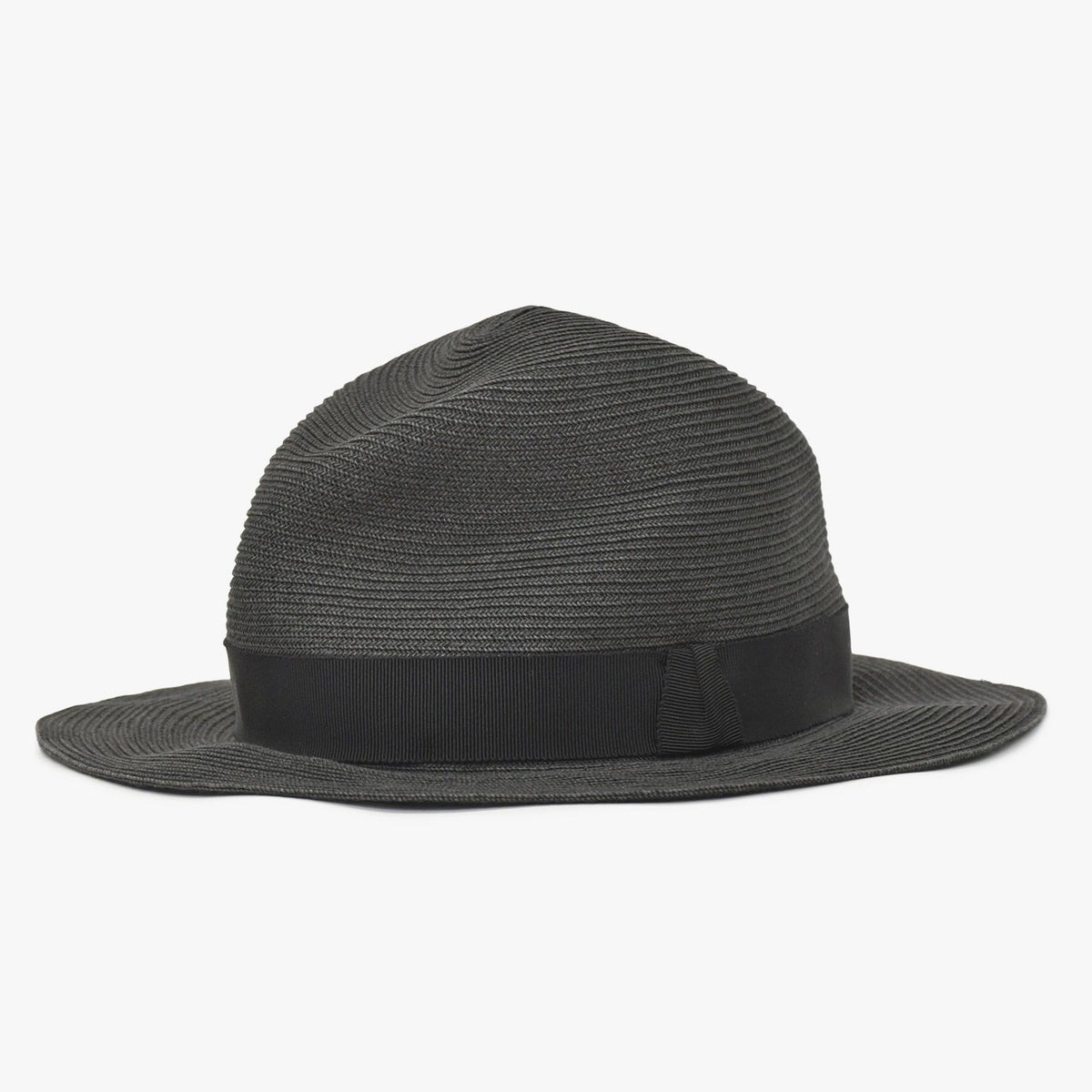 Hermes Hat 57 Straw Hat Black Gray